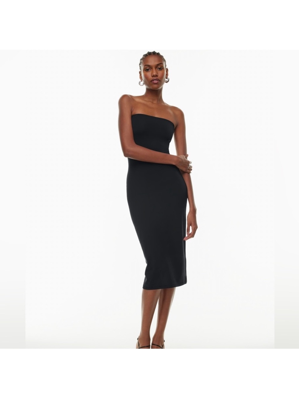 Aritzia Babaton Contour Strapless Black Midi Dress